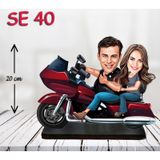 Kişiye Özel Ahşap Biblo - Motor Kullanan Çift 3