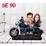 Kişiye Özel Ahşap Biblo - Motor Kullanan Çift 4