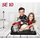 Kişiye Özel Ahşap Biblo - Motor Kullanan Çift
