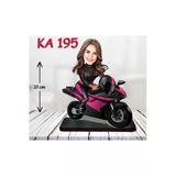 Kişiye Özel Ahşap Biblo - Motor Kullanan Kadın Karikatür Biblo 2