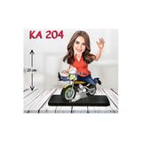Kişiye Özel Ahşap Biblo - Motor Kullanan Kadın Karikatür Biblo 3