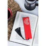 Kişiye Özel Ahşap Kitap Ayracı - Kırmızı