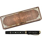 Kişiye Özel Ahşap Kutu Baklava Desenli Roller Imza Kalemi - 1 - Siyah-Sarı