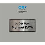 Kişiye Özel Aluminyum Kapı Isimliği Unvan Isim Soyisim Yazılı Arkası Yapışkanlı 10X20 cm