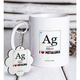 Kişiye Özel Anahtarlık ve Mesleki Metalurji Mühendisi Beyaz Kupa