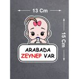 Kişiye Özel Arabada Bebek Var Sticker - Araba Oto Araç Cam Sticker - 00308 15x13 Cm