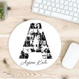 Kişiye Özel Atatürk Resimleri İle Bezenmiş A Harfli İsimli Baskılı Mousepad