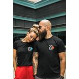 Kişiye Özel Ateş ve Su Tarih Baskılı Sevgili Kombini Sevgiliye Hediye Unisex T-Shirt/tişört - Siyah - 12 Yaş