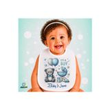 Kişiye Özel Ayıcıklı Keten Bebek Mama Önlüğü – Yumuşak, Emici, Yıkanabilir, Özel Tasarım P069
