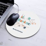 Kişiye Özel Bankacılar Için Yuvarlak Mousepad - Beyaz
