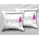 Kişiye Özel Başak Burcu Iki Adet Iki Tarafı Baskılı Yıkanabilir Yastık Kırlent Kılıfı - Krem - 43x43