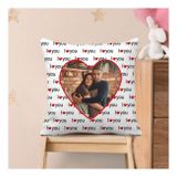 Kişiye Özel Baskılı I Love You Kalp Desen Yastık 37 Cm