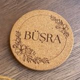 Kişiye Özel Baskılı Mantar Bardak Altlığı Çiçek Desenli (1 Adet)