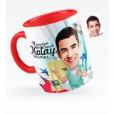 Kişiye Özel Bay Cerrah Karikatürlü Kırmızı 1 Kupa Bardak