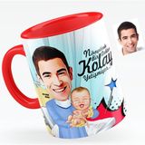 Kişiye Özel Bay Kadın Hastalıkları ve Doğum Uzmanı Karikatürlü Kırmızı 1 Kupa Bardak