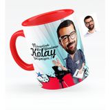 Kişiye Özel Bay Yönetmen Karikatürlü Kırmızı 1 Kupa Bardak