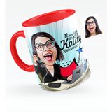 Kişiye Özel Bayan CEO Karikatürlü Kırmızı 1 Kupa Bardak