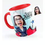 Kişiye Özel Bayan Mühendis Karikatürlü Kırmızı 1 Kupa Bardak