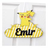 Kişiye Özel Bebek Kapı Süsü 3D Pikachu