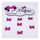 Kişiye Özel Bebek Kapı Süsü Minnie Mouse 3D (Pembe)