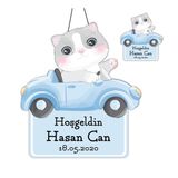 Kişiye Özel Bebek Kapı Süsü Ve 50 Adet Magnet Seti Arabakedi