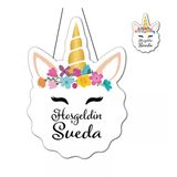 Kişiye Özel Bebek Kapı Süsü Ve 50 Adet Magnet Seti Unicorn Yüz