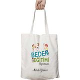 Kişiye Özel Beden Eğitimi Öğretmeni Raket Iki Tarafı Kalıcı Baskılı Yıkanabilir Çanta