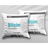 Kişiye Özel Bilişim Teknolojileri Öğretmen Iki Tarafı Baskılı Yıkanabilir Yastık Kırlent Kılıfı - Krem - 43x43