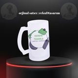 Kişiye Özel Buzlu Bira Bardağı, Beyaz, Şık ve Kaliteli Tasarım - Seçenek 1