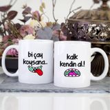 Kişiye Özel Çay Koysana İkili Kupa Bardak