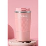 Kişiye Özel Çift Katmanlı Paslanmaz Çelik 500 Ml Kupa Araç Kahve Çay Termos Bardak -1549 - Beyaz - Siyah - Pembe