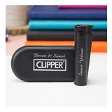 Kişiye Özel Clipper Marka Pürmüz Alevli Metal Çakmak Mat Siyah