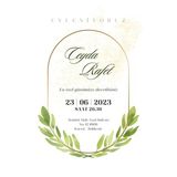 Kişiye Özel Davetiye - Düğün Davetiye - Nişan Davetiye - Nikah Davetiye ( Zarflı) ( 50 Adet) Mdl 2