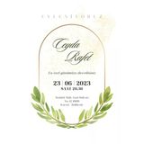 Kişiye Özel Davetiye - Düğün Davetiye - Nişan Davetiye - Nikah Davetiye ( Zarflı) ( 50 Adet) Mdl 2