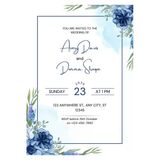 Kişiye Özel Davetiye - Düğün Davetiye - Nişan Davetiye - Nikah Davetiye ( Zarflı) ( 50 Adet) Mdl 3