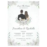 Kişiye Özel Davetiye - Düğün Davetiye - Nişan Davetiye - Nikah Davetiye ( Zarflı) ( 50 Adet) Mdl