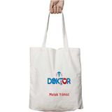 Kişiye Özel Doktor Derece Kalp Iki Tarafı Kalıcı Baskılı Yıkanabilir Çanta