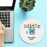Kişiye Özel Editörler Için Yuvarlak Mousepad - Beyaz