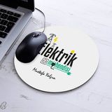 Kişiye Özel Elektrik Mühendisleri Için Yuvarlak Mousepad - Beyaz
