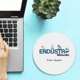 Kişiye Özel Endüstri Mühendisleri Için Yuvarlak Mousepad - Beyaz