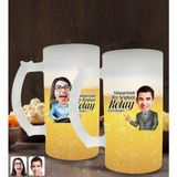 Kişiye Özel Erkek ve Kadın Kolay Yetişmiyor Karikatürlü 2’li Buzlu Cam Bira Bardağı 50cl-2