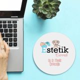 Kişiye Özel Estetik Cerrahları Için Yuvarlak Mousepad - Beyaz