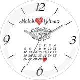 Kişiye Özel Evlilik Yıldönümü Çap 30 Bombeli Gerçek Cam Duvar Saati