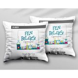 Kişiye Özel Fen Bilgisi Öğretmeni Isı Iki Adet Iki Tarafı Baskılı Yıkanabilir Yastık Kırlent Kılıfı - Krem - 43x43