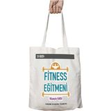 Kişiye Özel Fitness Eğitmeni Iki Tarafı Kalıcı Baskılı Yıkanabilir Çanta