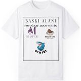 Kişiye Özel Fotoğraf Logo Metin Göğüs Veya Sırt Baskılı Tişört - 2XL - Beyaz