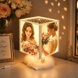 Kişiye Özel Gelin Damat Fotoğraflı Işıklı Abajur Dekoratif Gece Lambası