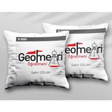 Kişiye Özel Geometri Byr Iki Adet Iki Tarafı Baskılı Yıkanabilir Yastık Kırlent Kılıfı - Krem - 43x43