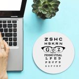 Kişiye Özel Göz Doktoru Temalı Yuvarlak Mousepad - Beyaz