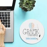 Kişiye Özel Grafik Tasarımcıları Için Yuvarlak Mousepad - Beyaz